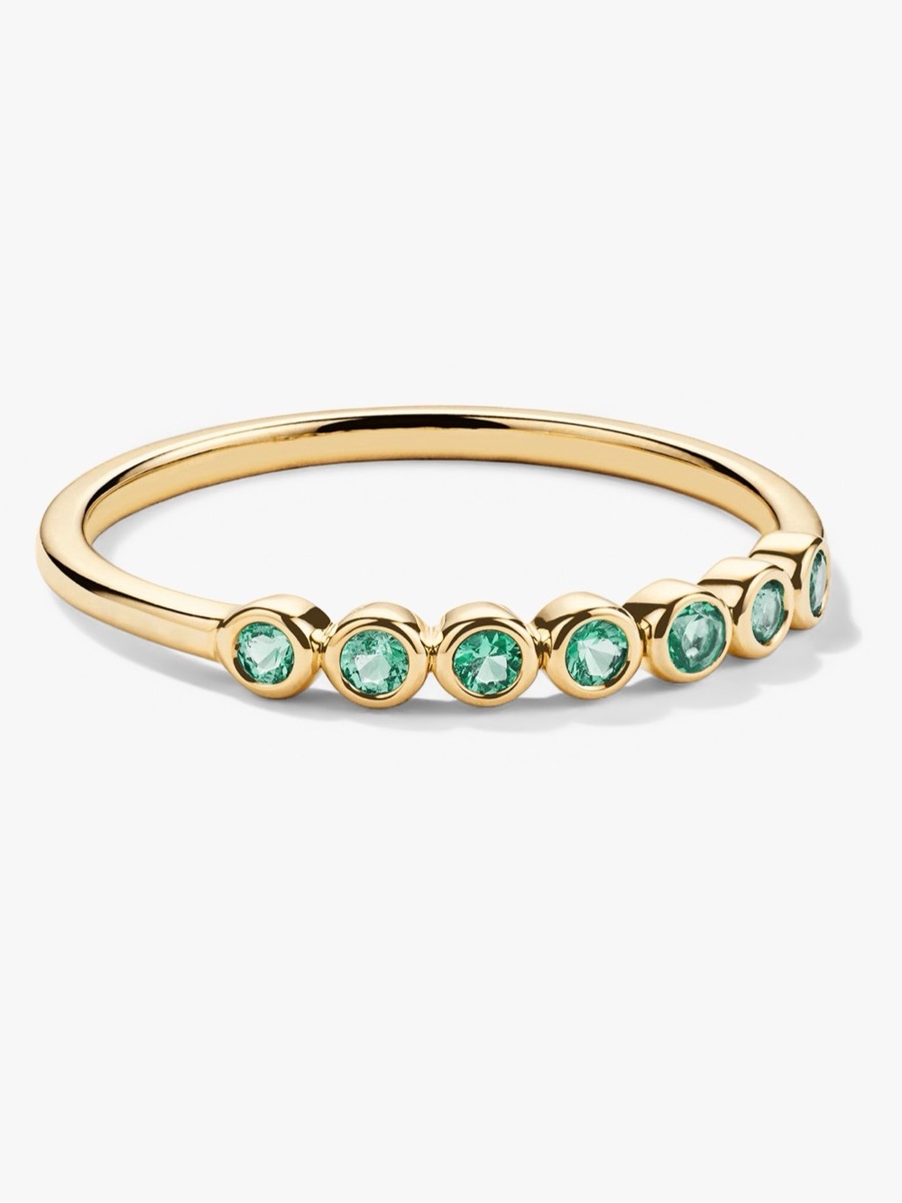 Mejuri Bezel Emerald Half Eternity Band